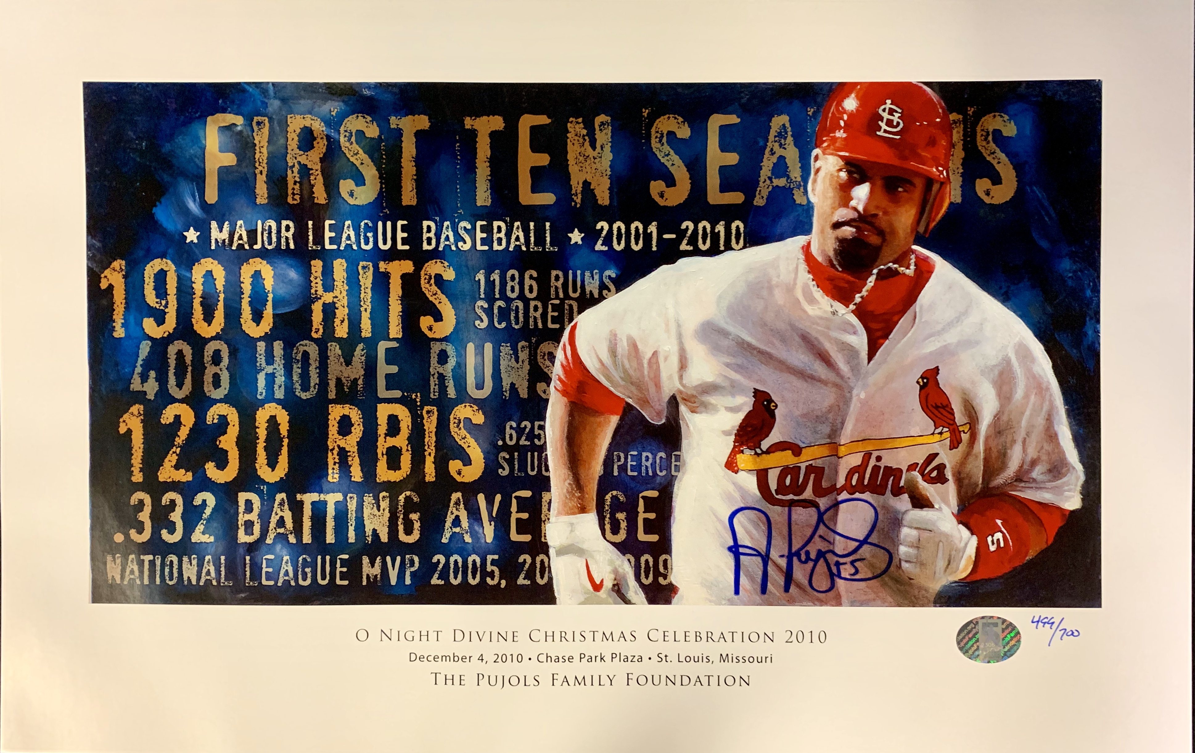 2010 - O' Night Divine, Limited Edition Print. Signed by Albert Pujols