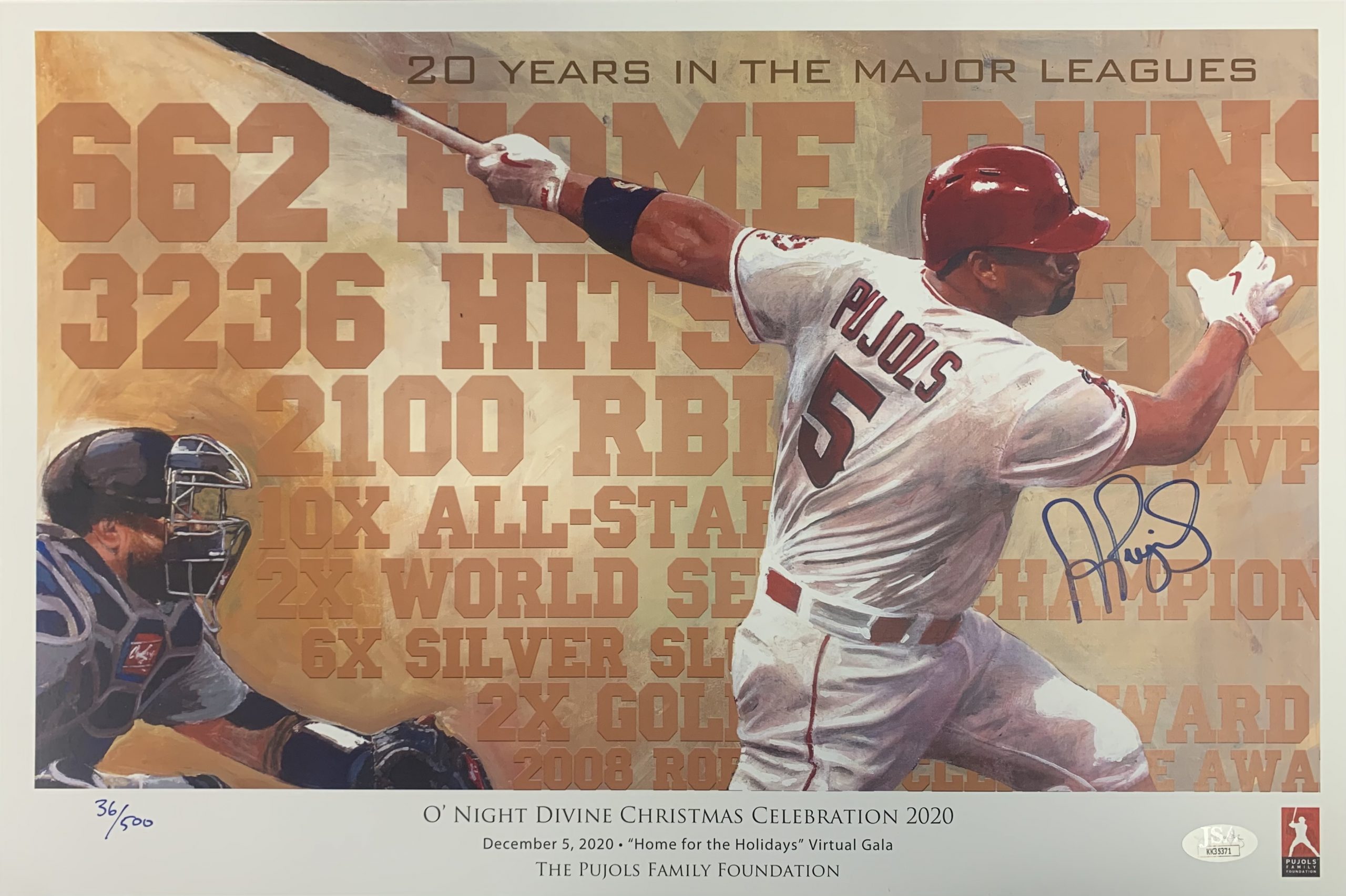 2021 – O' NIGHT DIVINE, LIMITED EDITION PRINT. SIGNED BY ALBERT PUJOLS